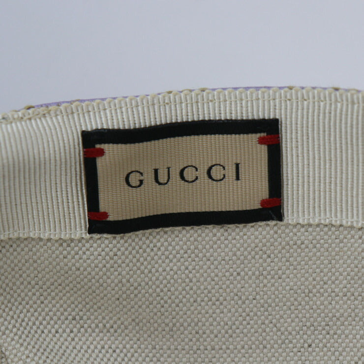 新品未使用展示品 GUCCI グッチ ベースボールキャップ ジャンボGG キャップ 735011 表記サイズ S 56cm キャンバス レザー ベージュ系 ライトパープル系 帽子
