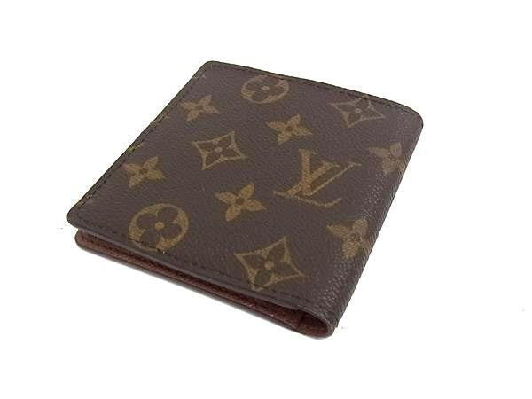 LOUIS VUITTON ルイヴィトン 二つ折り財布 モノグラム ポルト ビエ 6カルト クレディ M60929 ブラウン系 PVC レザー メンズ 札入れ 美品