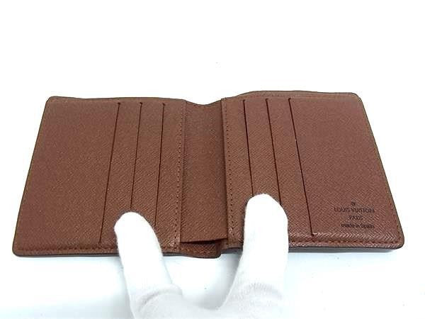 LOUIS VUITTON ルイヴィトン 二つ折り財布 モノグラム ポルト ビエ 6カルト クレディ M60929 ブラウン系 PVC レザー メンズ 札入れ 美品
