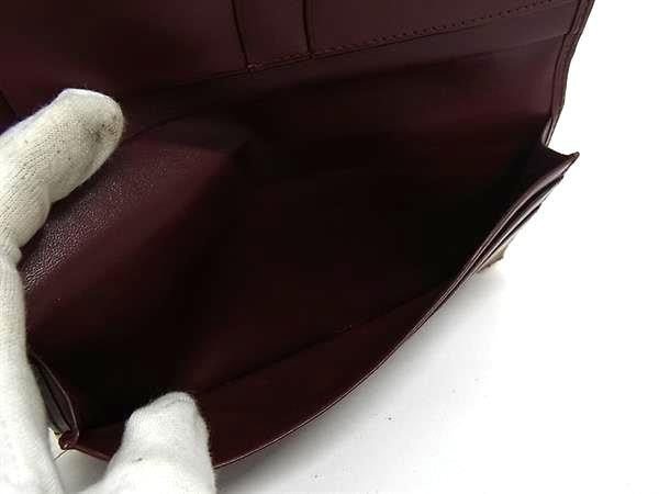 Cartier カルティエ 長財布 マストライン ボルドー系 レザー メンズ 二つ折り 札入れ 美品