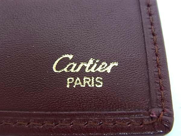 Cartier カルティエ 長財布 マストライン ボルドー系 レザー メンズ 二つ折り 札入れ 美品