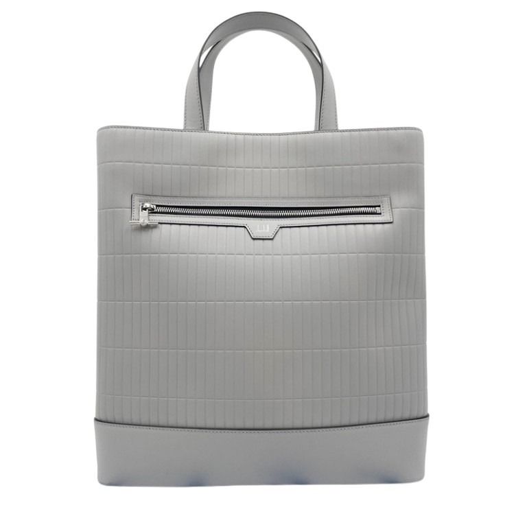 dunhill ダンヒル ハンドバッグ ローラガス グレー系 レザー メンズ トートバッグ シルバー金具 美品