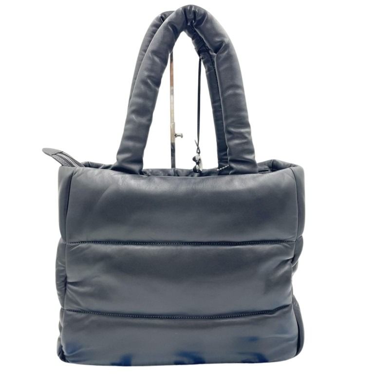 COACH コーチ トートバッグ ピロートート CE722 ブラック系 レザー レディース ハンドバッグ キルティング シルバー金具 美品