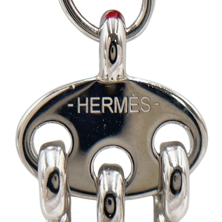 HERMES エルメス ネックレス トゥールビヨンチョーカー シルバー マルチカラー系 メタル シルク レディース 美品