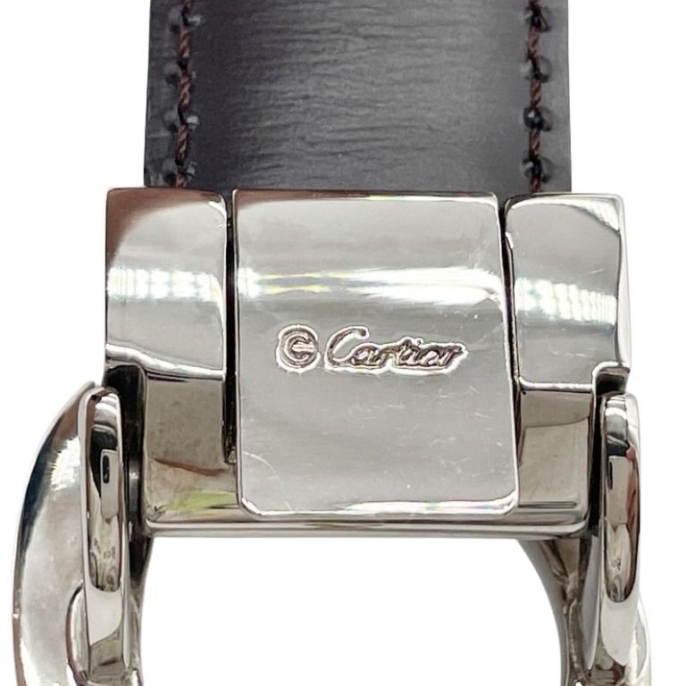 Cartier カルティエ ベルト パンテール ブラック×ブラウン系 レザー ユニセックス シルバー金具 美品