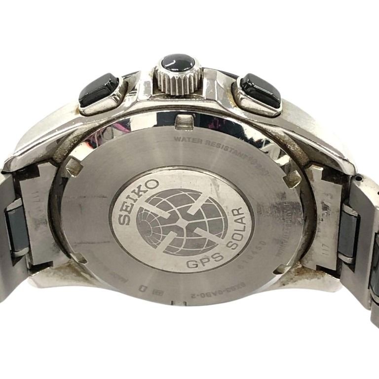 SEIKO セイコー 時計 アストロンGPSソーラー SBXB041 ブラック シルバー系 チタン セラミック メンズ 美品