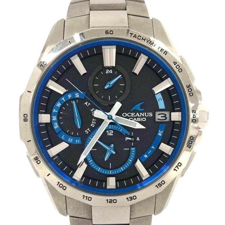 CASIO カシオ 時計 OCEANUS オシアナス Manta S4000 Series OCW-S4000-1AJF ブラック シルバー系 チタン メンズ 美品