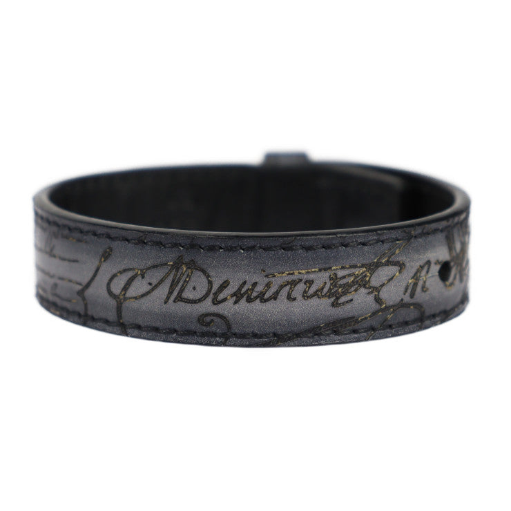 美品 Berluti ベルルッティ カリグラフィー ブレスレット - ヴェネチアンレザー グレー系 シルバー金具 スクリット