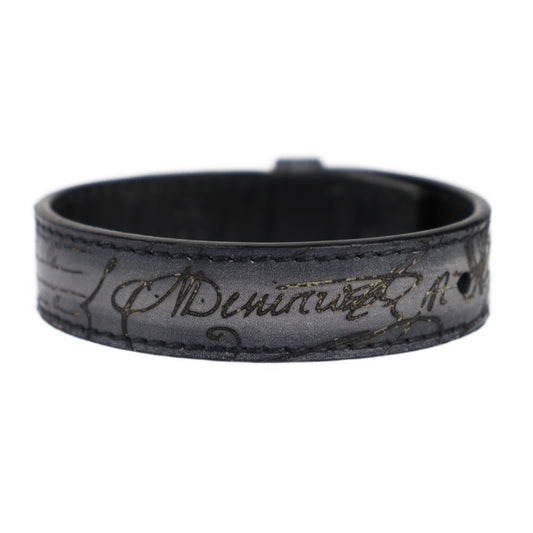 美品 Berluti ベルルッティ カリグラフィー ブレスレット - ヴェネチアンレザー グレー系 シルバー金具 スクリット