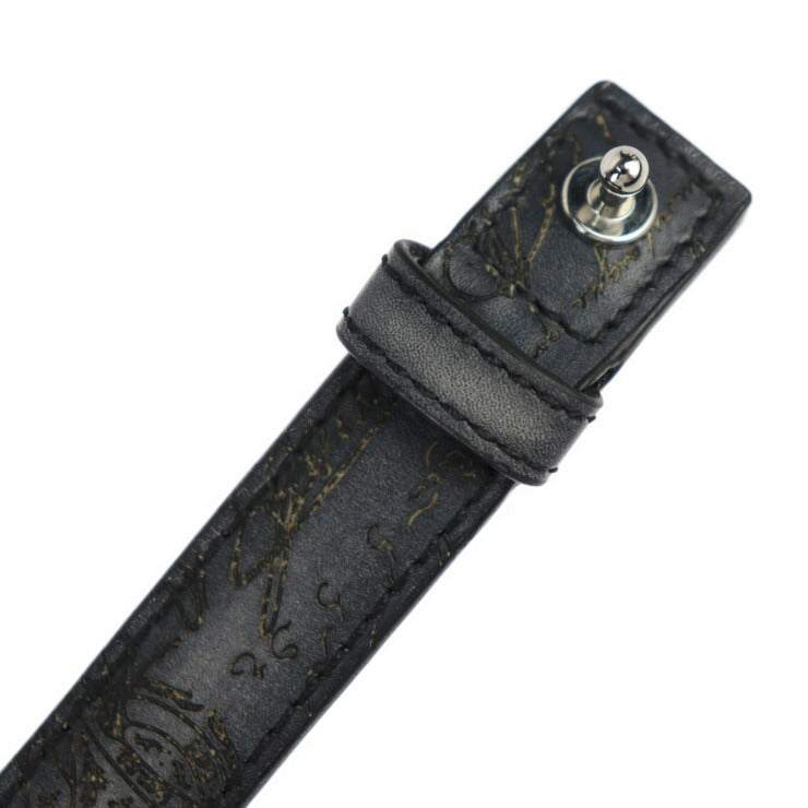 美品 Berluti ベルルッティ カリグラフィー ブレスレット - ヴェネチアンレザー グレー系 シルバー金具 スクリット