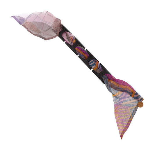 新品未使用展示品 HERMES エルメス リボン ブレスレット petit h プティアッシュ ブレスレット - アリゲーター シルク ブラウン系 パープル系 マルチカラー クロコ