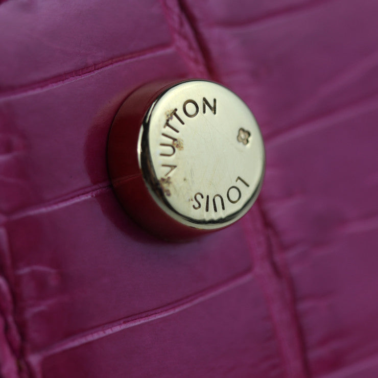 美品 LOUIS VUITTON ルイ ヴィトン ブレアPM エキゾチックライン ハンドバッグ - クロコダイル レザー ピンク系 フューシャ系 ゴールド金具 2WAY ショルダーバッグ ビトン