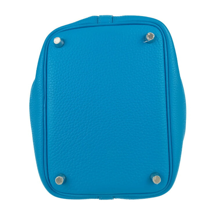 超美品 HERMES エルメス ハンドバッグ ピコタンロックPM エクラ - ブルーフリーダ ローズメキシコ シルバー金具 トリヨンクレマンス ヴォースイフト レディース Y刻印