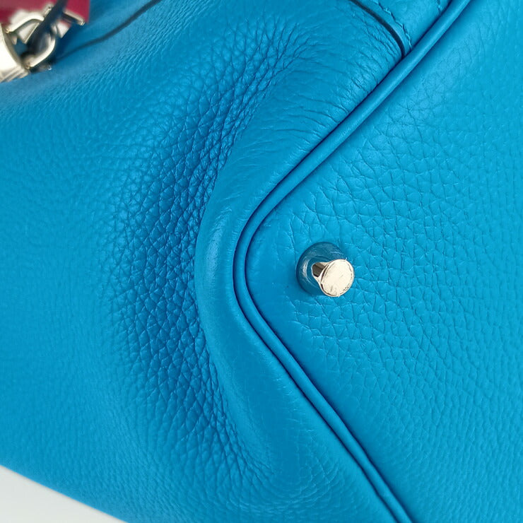 超美品 HERMES エルメス ハンドバッグ ピコタンロックPM エクラ - ブルーフリーダ ローズメキシコ シルバー金具 トリヨンクレマンス ヴォースイフト レディース Y刻印
