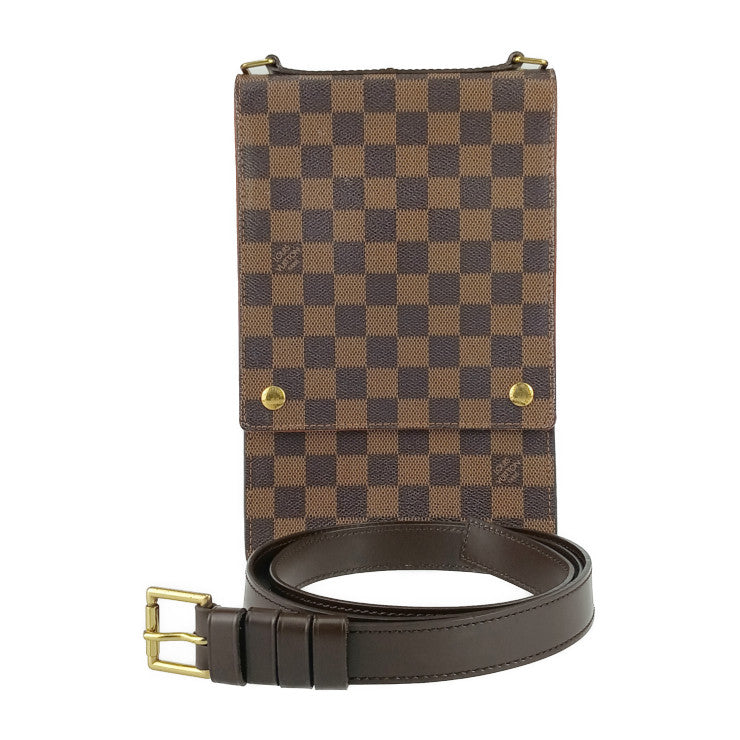 美品 LOUIS VUITTON ルイ ヴィトン ショルダーバッグ ポートベロー Ｎ45271 エベヌ ダミエ・キャンバス レザー ユニセックス クロスボディバッグ