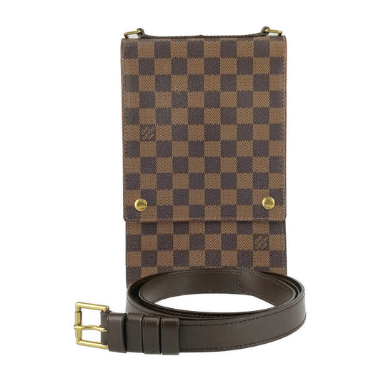 美品 LOUIS VUITTON ルイ ヴィトン ショルダーバッグ ポートベロー Ｎ45271 エベヌ ダミエ・キャンバス レザー ユニセックス クロスボディバッグ