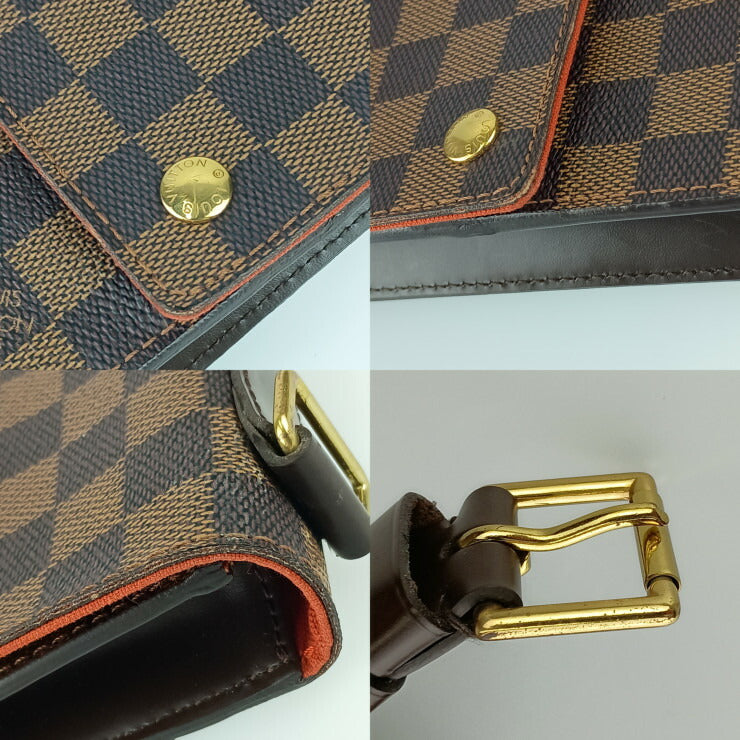 美品 LOUIS VUITTON ルイ ヴィトン ショルダーバッグ ポートベロー Ｎ45271 エベヌ ダミエ・キャンバス レザー ユニセックス クロスボディバッグ