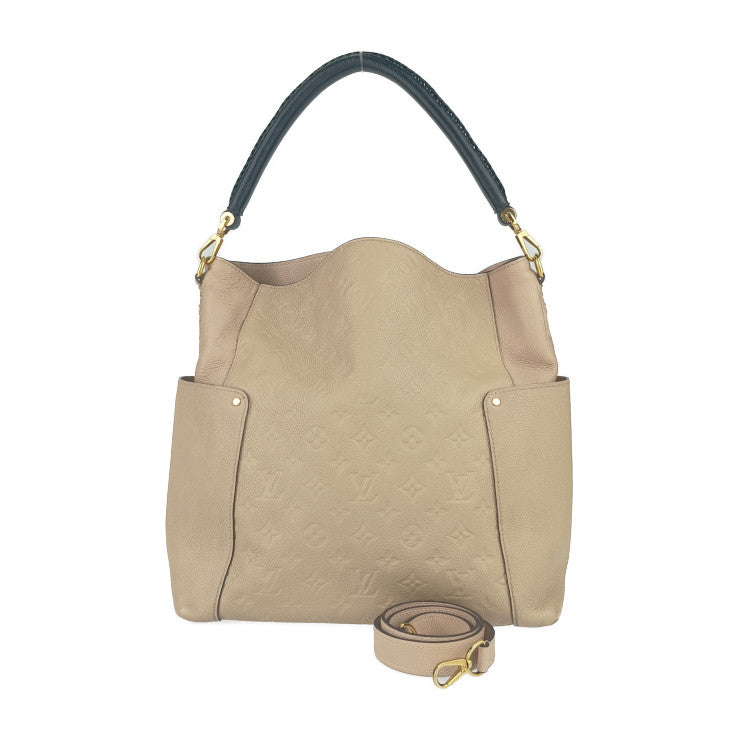 LOUIS VUITTON ルイ ヴィトン ショルダーバッグ モノグラムアンプラント バガテル M50075 デュンヌ ゴールド金具 レザー レディース 2WAY トートバッグ