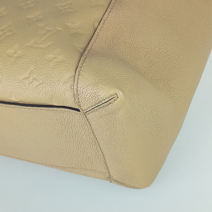 LOUIS VUITTON ルイ ヴィトン ショルダーバッグ モノグラムアンプラント バガテル M50075 デュンヌ ゴールド金具 レザー レディース 2WAY トートバッグ