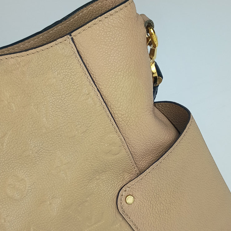 LOUIS VUITTON ルイ ヴィトン ショルダーバッグ モノグラムアンプラント バガテル M50075 デュンヌ ゴールド金具 レザー レディース 2WAY トートバッグ