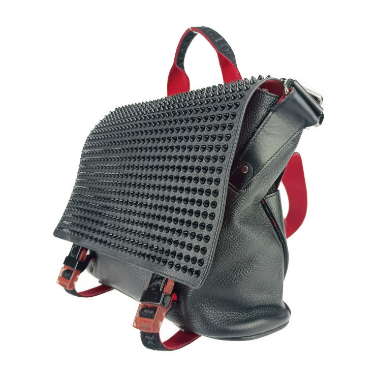 Christian Louboutin クリスチャン ルブタン ショルダーバッグ ルビクリック メッセンジャーバッグ 3195233 ブラック レッド レザー メンズ スパイクスタッズ 2WAY ハンドバッグ