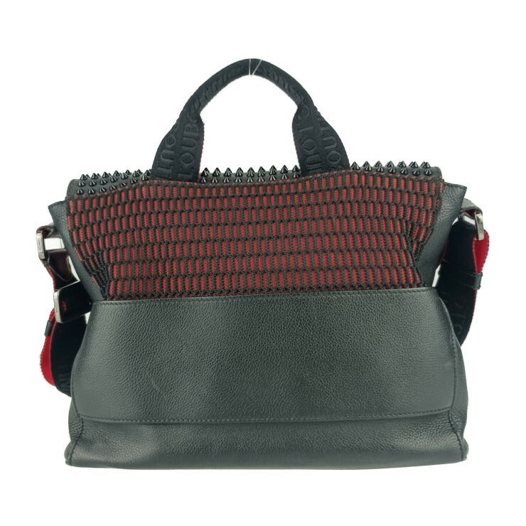 Christian Louboutin クリスチャン ルブタン ショルダーバッグ ルビクリック メッセンジャーバッグ 3195233 ブラック レッド レザー メンズ スパイクスタッズ 2WAY ハンドバッグ