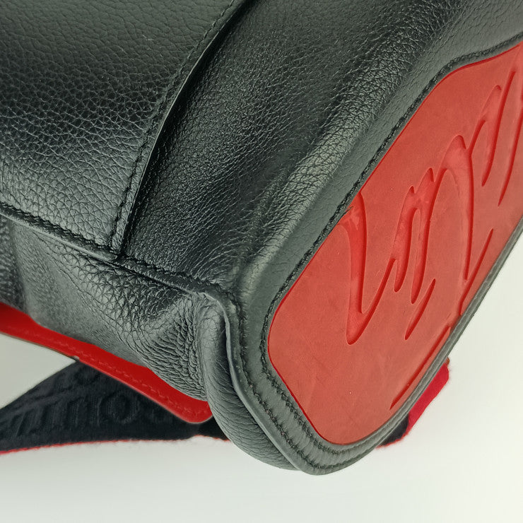 Christian Louboutin クリスチャン ルブタン ショルダーバッグ ルビクリック メッセンジャーバッグ 3195233 ブラック レッド レザー メンズ スパイクスタッズ 2WAY ハンドバッグ