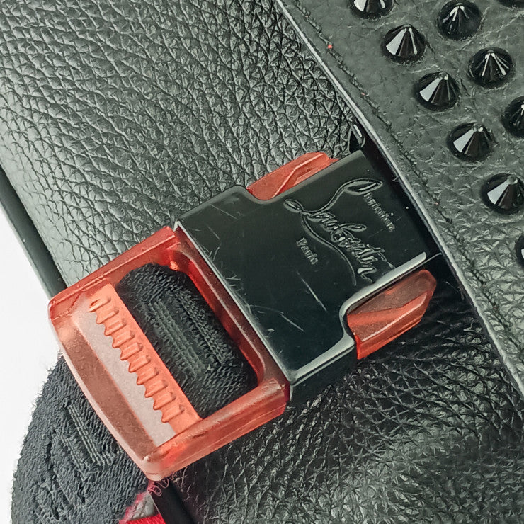 Christian Louboutin クリスチャン ルブタン ショルダーバッグ ルビクリック メッセンジャーバッグ 3195233 ブラック レッド レザー メンズ スパイクスタッズ 2WAY ハンドバッグ