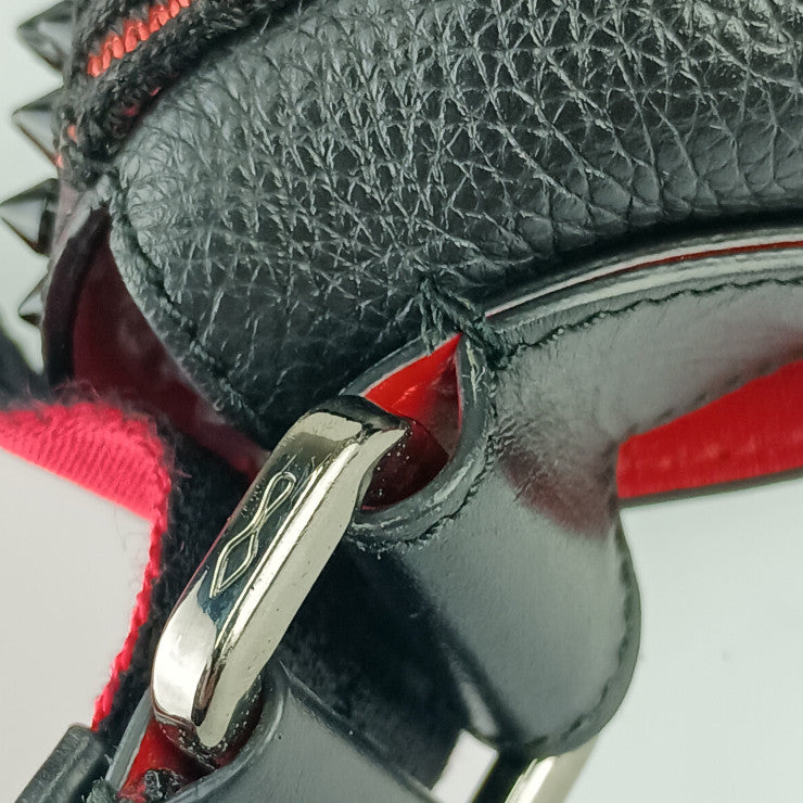 Christian Louboutin クリスチャン ルブタン ショルダーバッグ ルビクリック メッセンジャーバッグ 3195233 ブラック レッド レザー メンズ スパイクスタッズ 2WAY ハンドバッグ