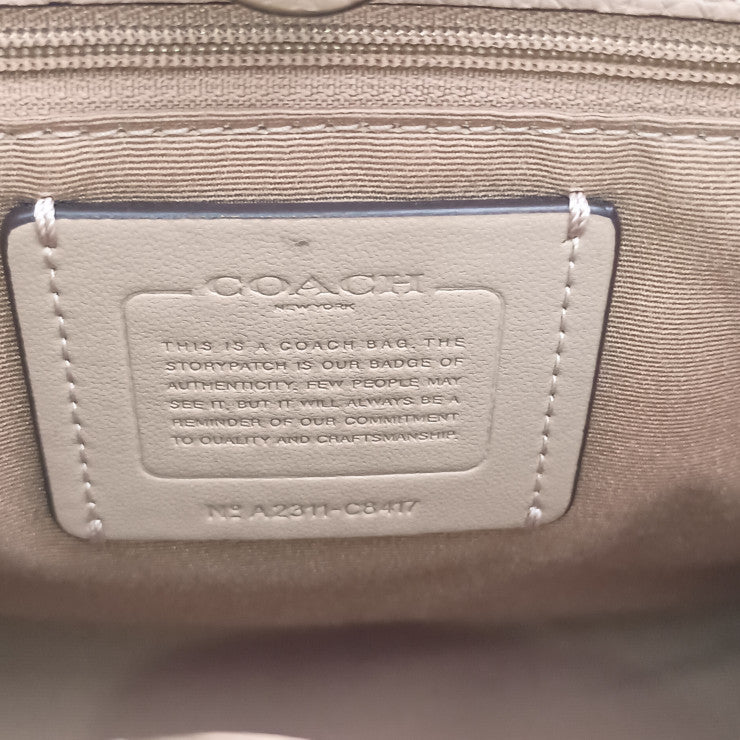 COACH コーチ ハンドバッグ デンプシー トート 22 C8417 ベージュ系 ゴールド金具 シグネチャー ジャカード レザー レディース 2WAY ショルダーバッグ
