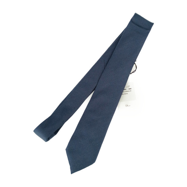 新古未使用展示品 Dior ディオール ネクタイ PUS1010004-540U ブルーマリン シルク100％ メンズ ナローネクタイ