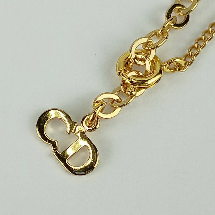 美品 Christian Dior クリスチャンディオール ネックレス CDロゴ オーバル ペンダント - ゴールド メタル レディース