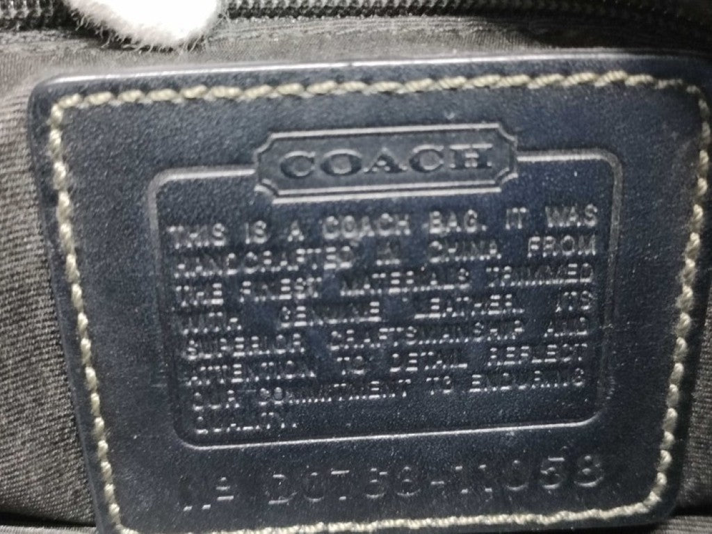 COACH コーチ ハンドバッグ シグネチャー 11058 ブラック系 キャンバス レザー レディース ゴールド金具