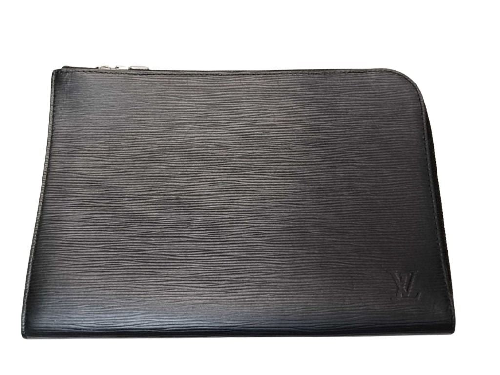 LOUIS VUITTON ルイヴィトン クラッチバッグ ポシェットジュールPM M62646 ブラック系 エピ メンズ シルバー金具 美品