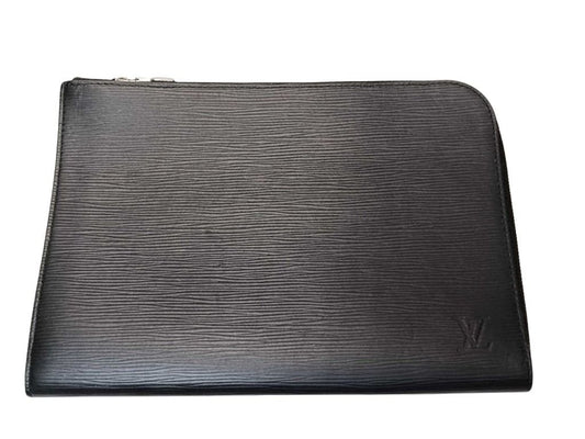 LOUIS VUITTON ルイヴィトン クラッチバッグ ポシェットジュールPM M62646 ブラック系 エピ メンズ シルバー金具 美品