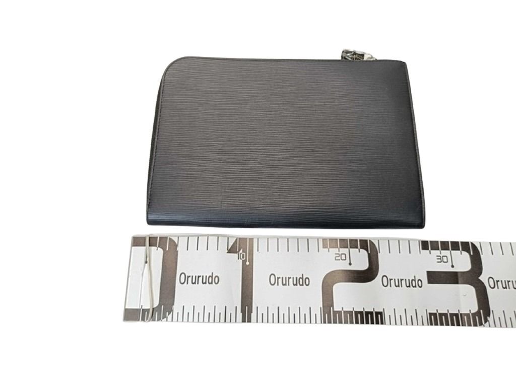 LOUIS VUITTON ルイヴィトン クラッチバッグ ポシェットジュールPM M62646 ブラック系 エピ メンズ シルバー金具 美品