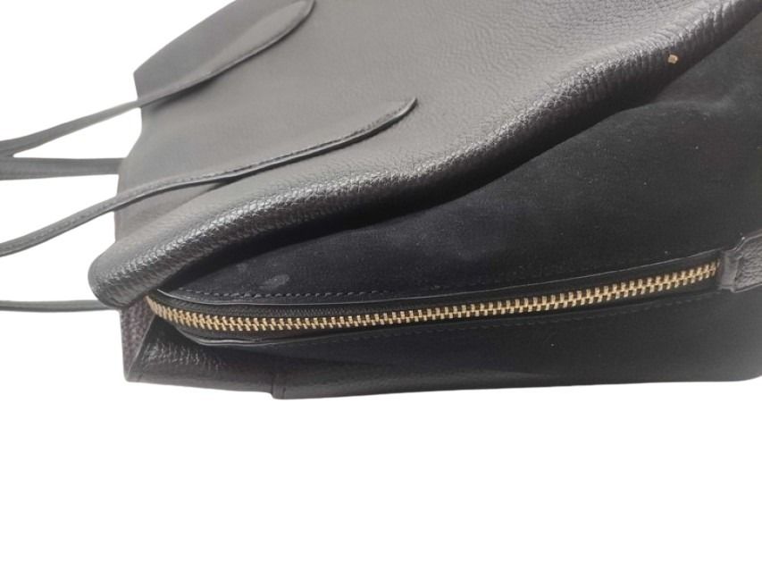 COACH コーチ ハンドバッグ ローラ キャリーオール 89486 ブラック系 レザー スエード レディース トートバッグ ターンロック 美品