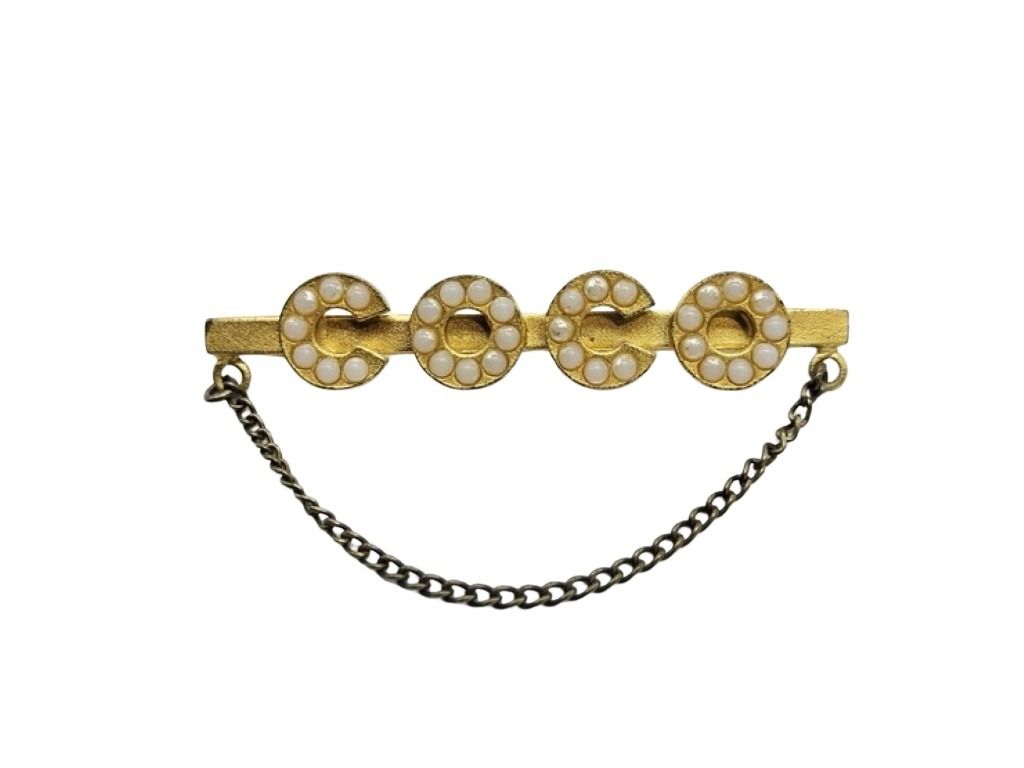 CHANEL シャネル ブローチ COCO パール ゴールド系 メタル レディース