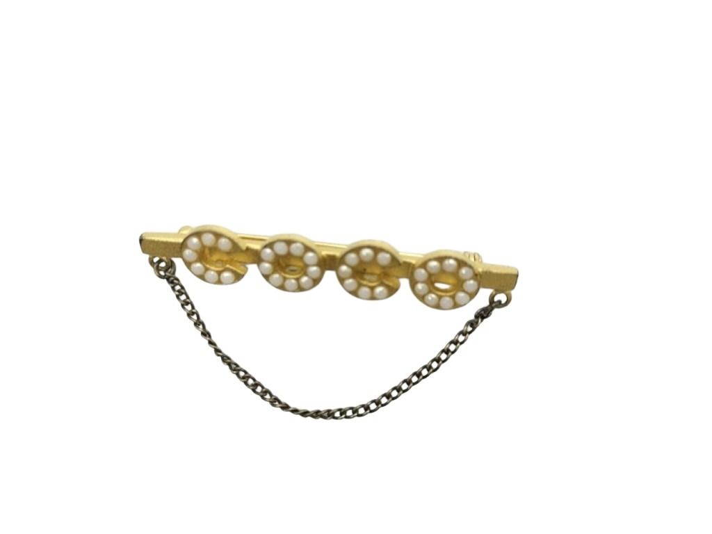 CHANEL シャネル ブローチ COCO パール ゴールド系 メタル レディース