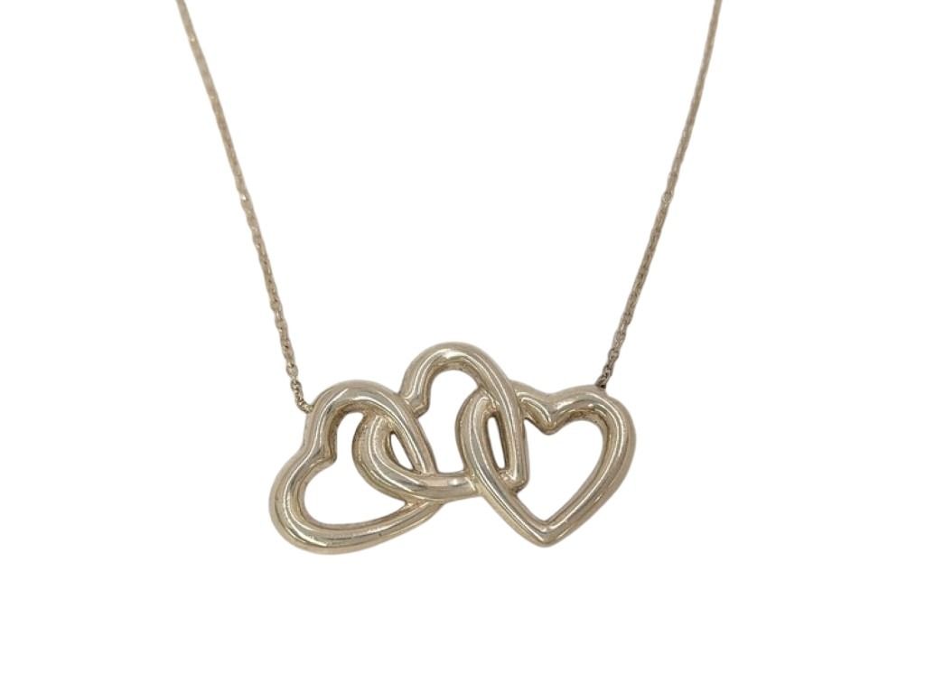 Tiffany&Co. ティファニー ネックレス トリプルオープンハート シルバー系 SV925 レディース 美品
