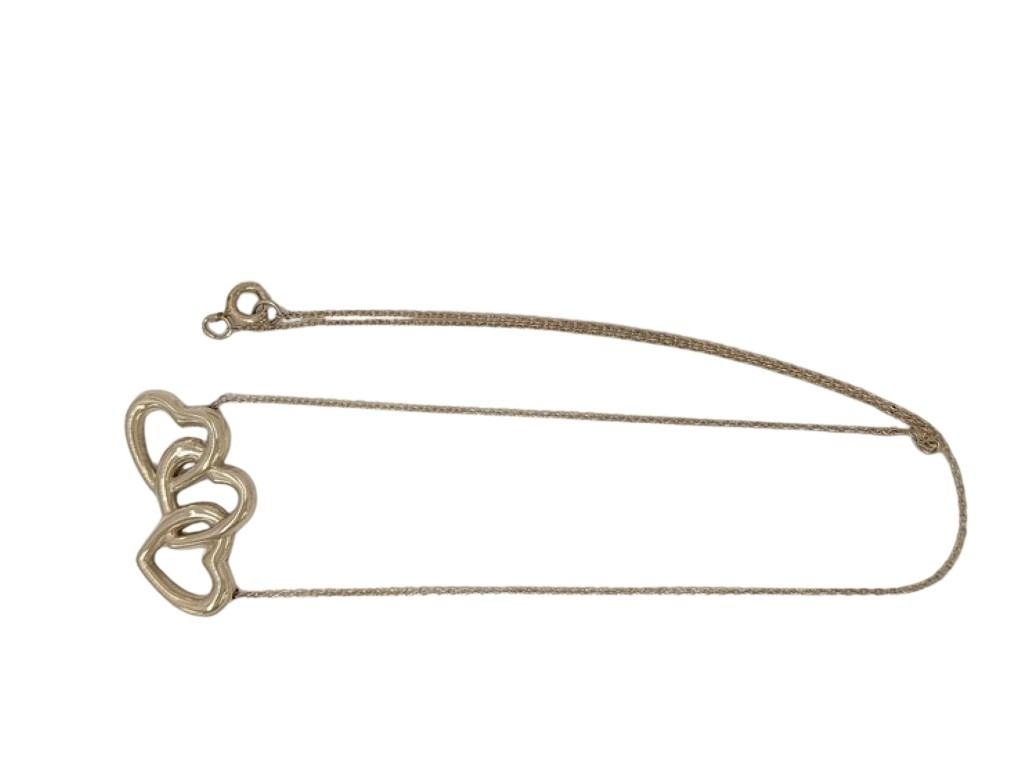Tiffany&Co. ティファニー ネックレス トリプルオープンハート シルバー系 SV925 レディース 美品