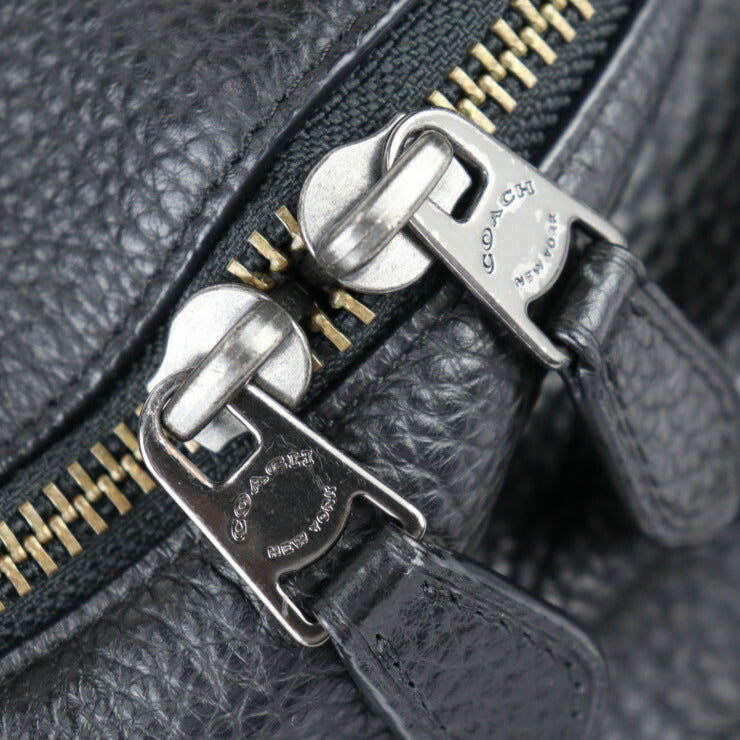 美品 COACH コーチ バックパック リュック・デイパック F23247 ペブルドレザー ブラック