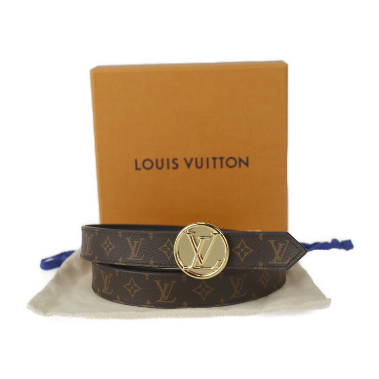 新古未使用展示品 LOUIS VUITTON ルイ ヴィトン LV サークル 25MM リバーシブル ベルト M0054U 表記サイズ 90/36 モノグラムキャンバス レザー ブラウン ブラック ゴールド金具 ビトン