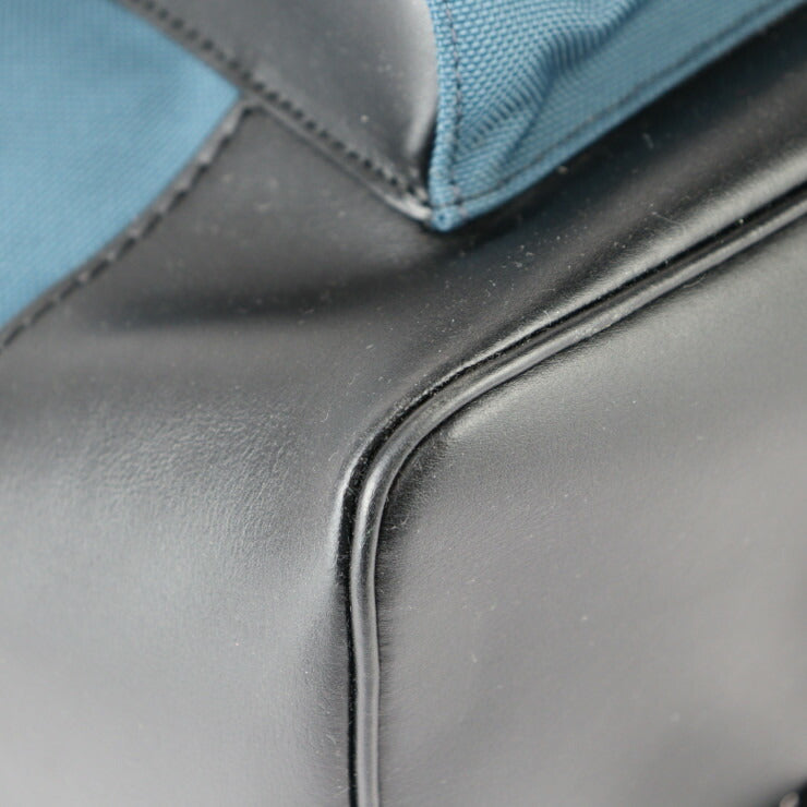 超美品 COACH コーチ West Backpack In Cordura バックパック リュック・デイパック F27609 ナイロンキャンバス × レザー ブルー系 ブラック