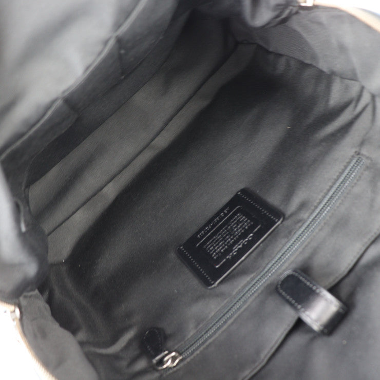 超美品 COACH コーチ West Backpack In Cordura バックパック リュック・デイパック F27609 ナイロンキャンバス × レザー ブルー系 ブラック