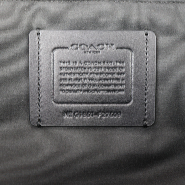 超美品 COACH コーチ West Backpack In Cordura バックパック リュック・デイパック F27609 ナイロンキャンバス × レザー ブルー系 ブラック