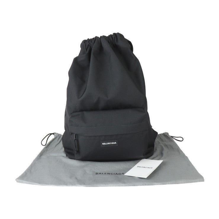 新古未使用展示品 BALENCIAGA バレンシアガ EXPLORER DRAWST BAC エクスプローラー リュック・デイパック 741402 ナイロンキャンバス ブラック バックパック 巾着型