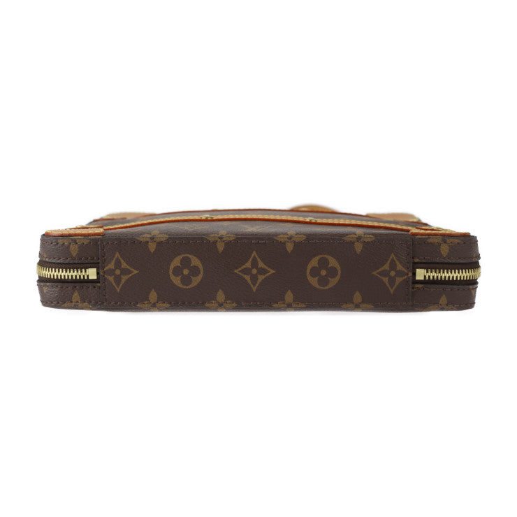超美品 LOUIS VUITTON ルイ ヴィトン ソフトトランク メッセンジャーPM ショルダーバッグ M68494 モノグラムキャンバス レザー ブラウン ゴールド金具 ラウンドファスナー ビトン