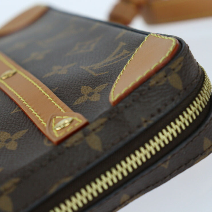 超美品 LOUIS VUITTON ルイ ヴィトン ソフトトランク メッセンジャーPM ショルダーバッグ M68494 モノグラムキャンバス レザー ブラウン ゴールド金具 ラウンドファスナー ビトン