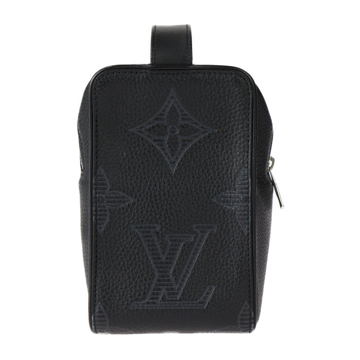 美品 LOUIS VUITTON ルイ ヴィトン ヴァヴァン NV モノグラム ジャイアント ハンドバッグ M57292 トリヨンレザー ブラック シルバー金具 リストレット セカンドバッグ